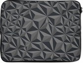 Laptophoes 17 inch - Geometrie - Grijs - 3D - Patronen - Laptop sleeve - Binnenmaat 42,5x30 cm - Zwarte achterkant