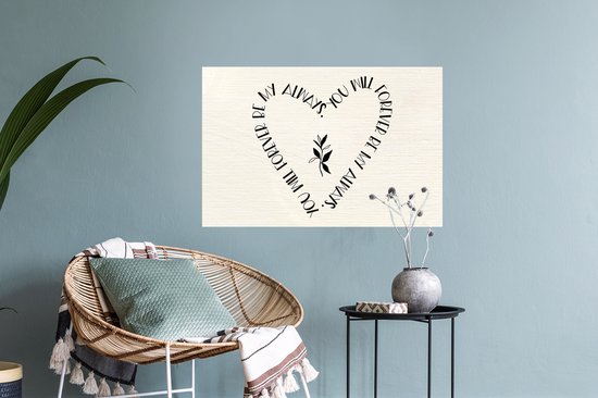 Stickers muraux - Citations - Amour - Proverbes - Tu seras toujours mon toujours - 60x40 cm - Feuille adhésive