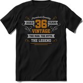 36 Jaar Legend - Feest kado T-Shirt Heren / Dames - Zilver / Goud - Perfect Verjaardag Cadeau Shirt - grappige Spreuken, Zinnen en Teksten. Maat L