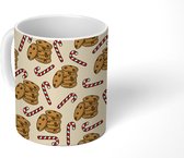 Mok - Koffiemok - Koekjes - Zuurstok - Kerst - Patronen - Mokken - 350 ML - Beker - Koffiemokken - Theemok