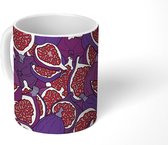 Mok - Koffiemok - Vijgen - Patronen - Fruit - Mokken - 350 ML - Beker - Koffiemokken - Theemok