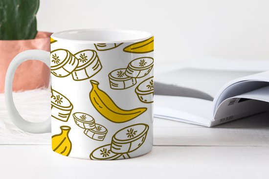 Tasse - Tasse à café - Banane - Motifs - Fruits - Tasses - 350 ML - Tasse - Tasses à café - Tasse à thé - Décoration Sinterklaas - Cadeaux pour enfants - Chaussures cadeaux Sinterklaas