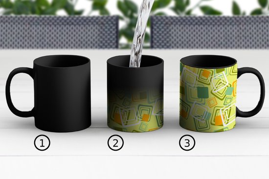Magische Mok - Foto op Warmte Mokken - Koffiemok - Jaren 70 - Patronen - Abstract - Magic Mok - Beker - 350 ML - Theemok