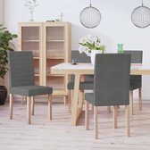 Eetkamerstoelen 4 st stof donkergrijs