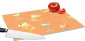 Glazen Snijplank - 39x28 - Cocktail - Oranje - Design - Snijplanken Glas