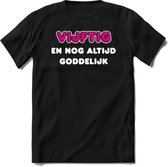 50 Jaar Goddelijk - Feest kado T-Shirt Heren / Dames - Wit / Roze - Perfect Verjaardag Cadeau Shirt - grappige Spreuken, Zinnen en Teksten. Maat XL