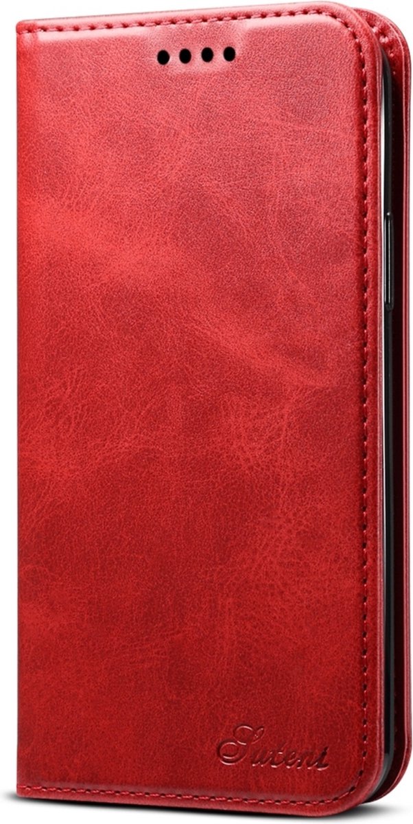 Suteni Art Telefoonhoesje geschikt voor Apple iPhone 11 Pro Hoesje Bookcase Portemonnee - Rood