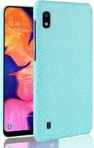 Mobigear Hoesje geschikt voor Samsung Galaxy A10 Telefoonhoesje Hardcase | Mobigear Croco Backcover | Galaxy A10 Case | Back Cover - Turquoise