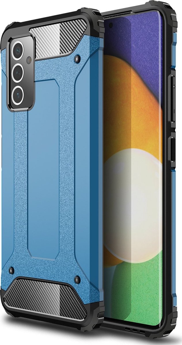 Mobigear Hoesje geschikt voor Samsung Galaxy A82 5G Telefoonhoesje Hardcase | Mobigear Outdoor Backcover Shockproof | Schokbestendig Galaxy A82 5G Telefoonhoesje | Anti Shock Proof - Blauw
