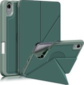 Housse Apple iPad Mini 6 (2021) - Mobigear - Série Origami - Bookcase en similicuir - Vert - Housse adaptée pour Apple iPad Mini 6 (2021)