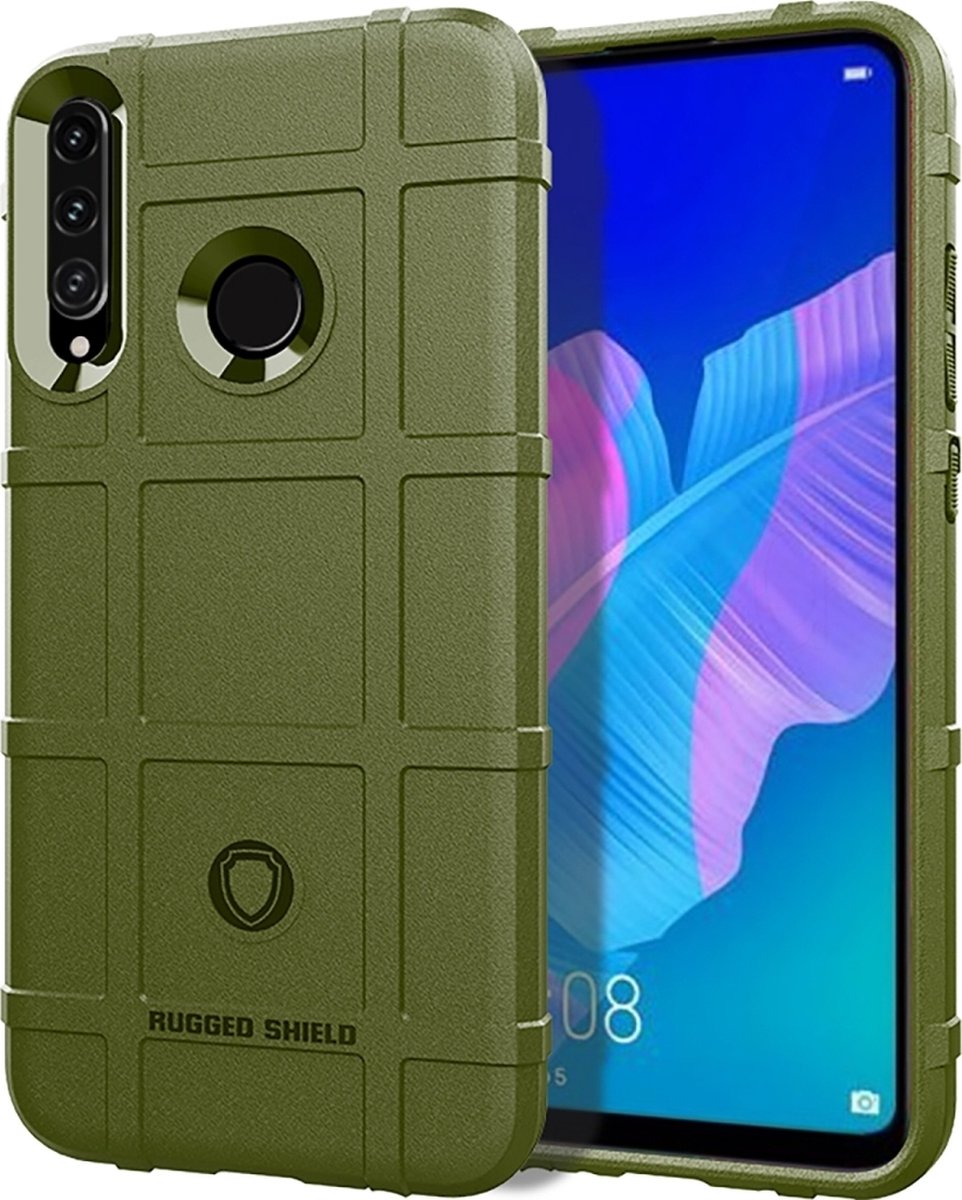 Mobigear Hoesje geschikt voor Huawei P40 Lite E Telefoonhoesje Flexibel TPU | Mobigear Rugged Shield Backcover Shockproof | Schokbestendig P40 Lite E Telefoonhoesje | Anti Shock Proof - Groen