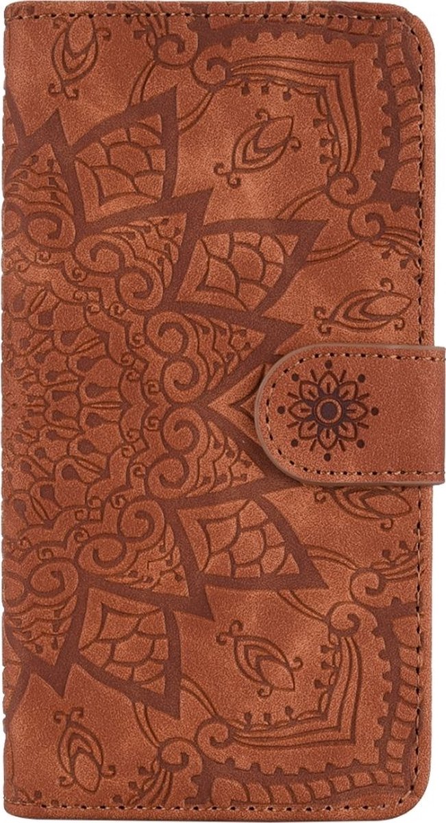 Mobigear Telefoonhoesje geschikt voor Apple iPhone 11 Pro Max Hoesje | Mobigear Mandala Bookcase Portemonnee | Pasjeshouder voor 3 Pasjes | Telefoonhoesje voor Pinpas / OV Kaart / Rijbewijs - Bruin