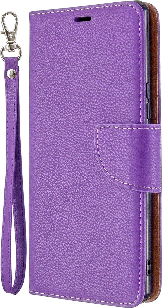 Mobigear Telefoonhoesje geschikt voor Sony Xperia L4 Hoesje | Mobigear Excellent Bookcase Portemonnee | Pasjeshouder voor 2 Pasjes | Telefoonhoesje voor Pinpas / OV Kaart / Rijbewijs - Paars