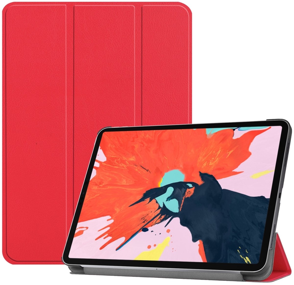 Mobigear Tablethoes geschikt voor Apple iPad Pro 12.9 Inch (2018) Hoes | Mobigear Tri-Fold Bookcase - Rood