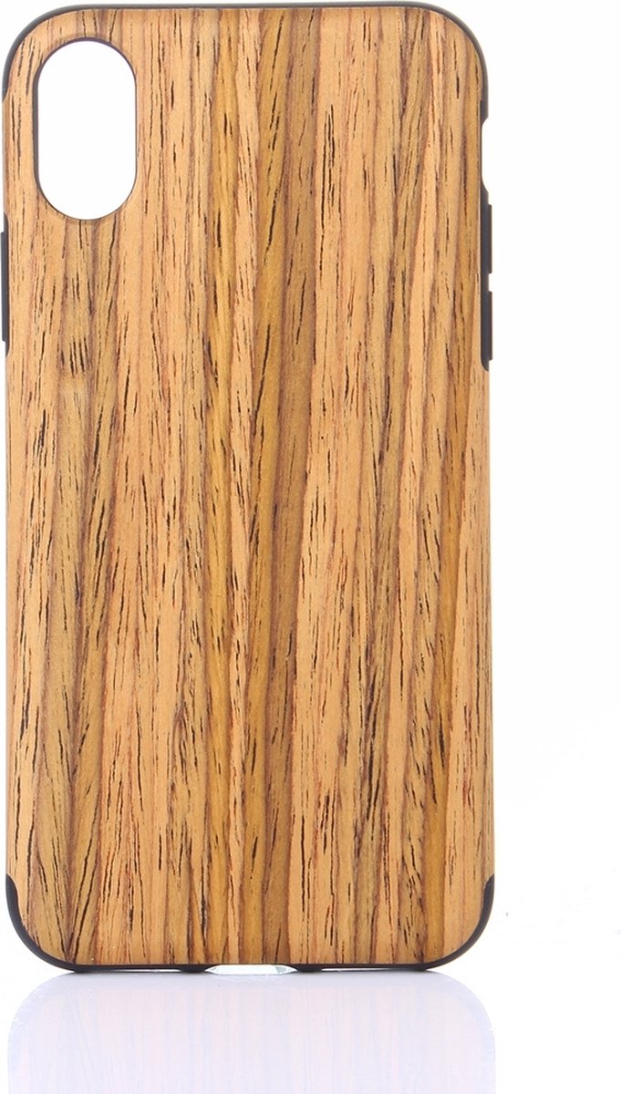 Mobigear Hoesje geschikt voor Apple iPhone XS Max Telefoonhoesje Flexibel TPU | Mobigear Nature Backcover | iPhone XS Max Case | Back Cover - Teak | Bruin