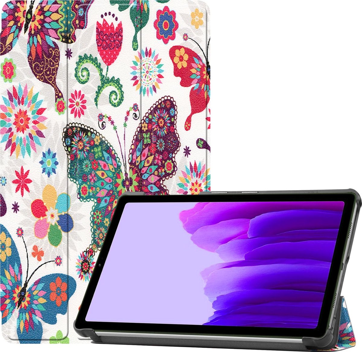 Mobigear Tablethoes geschikt voor Samsung Galaxy Tab A7 Lite Hoes | Mobigear Tri-Fold Bookcase - Vlinder