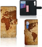 Telefoonhoesje Xiaomi Mi Note 10 Lite Wallet Bookcase Wereldkaart