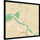 Fotolijst incl. Poster - Aalst - Vintage - Plattegrond - Stadskaart - Kaart - 40x40 cm - Posterlijst