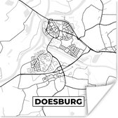 Poster Doesburg - Nederland - Kaart - Plattegrond - Stadskaart - Zwart Wit - 50x50 cm