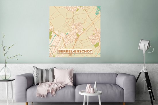Affiche Berkel-Enschot - Carte - Plan de ville - Vintage - 75x75 cm