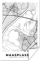 Poster Kaart - Maasplassen - Nederland - Plattegrond - Stadskaart - 40x60 cm