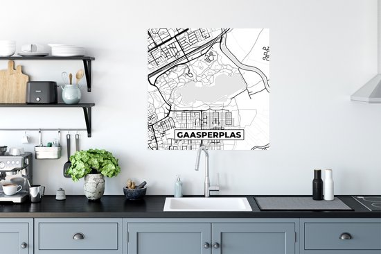 Poster Carte - Gaasperplas - Plan d'étage - Plan de la ville - Amsterdam - 75x75 cm