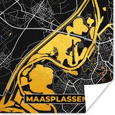 Poster Kaart - Plattegrond - Stadskaart - Nederland - Maasplassen - 75x75 cm