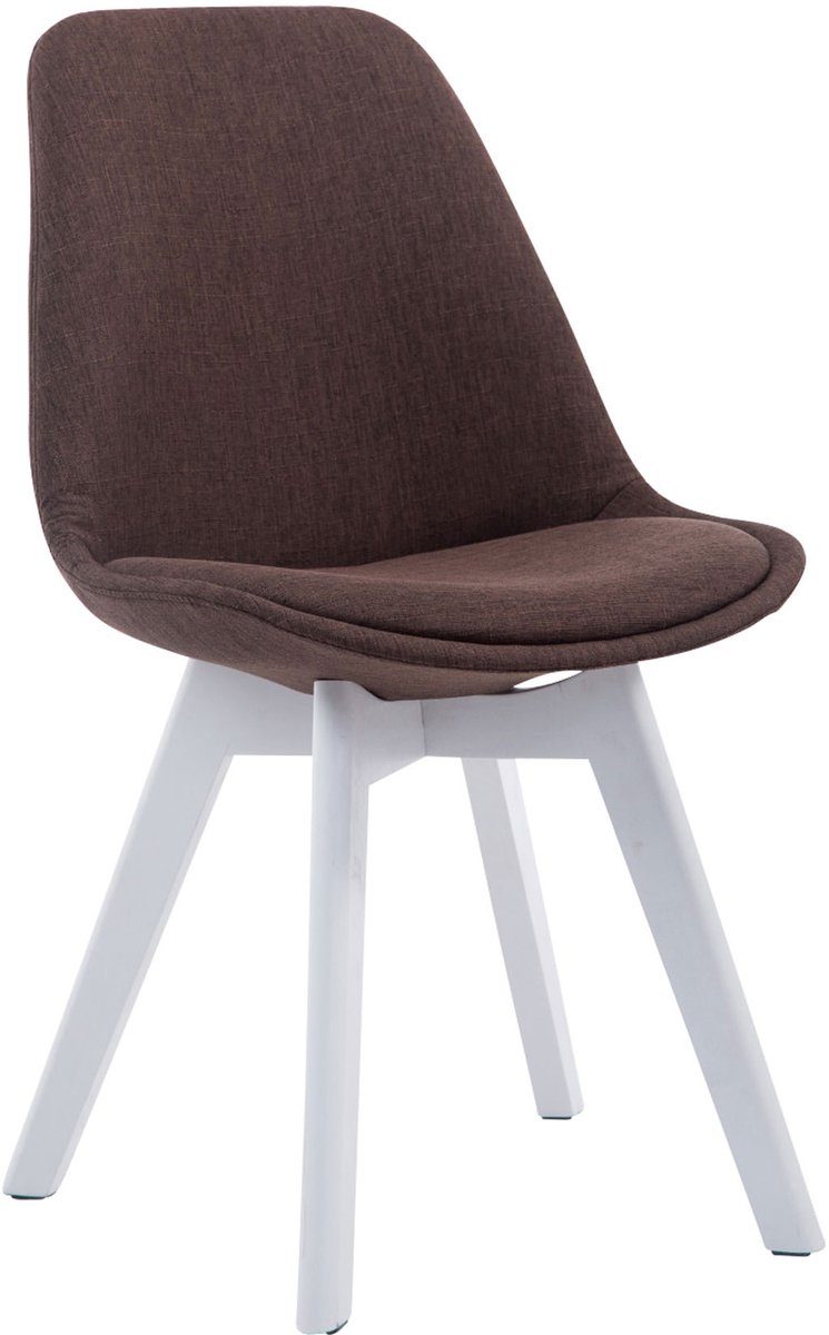CLP Borneo V2 Set van 4 eetkamerstoelen - Stof bruin wit