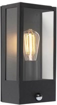 Bol.com QAZQA rotterdam - Moderne Wandlamp met Bewegingsmelder | Bewegingssensor | sensor voor buiten - 1 lichts - D 110 mm - Zw... aanbieding