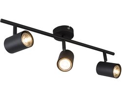 QAZQA jeana - Moderne Plafondspot | Spotje | Opbouwspot - 3 lichts - L 530 mm - Zwart - Woonkamer |…