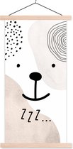 Posterhanger incl. Poster 90x180 cm - Schoolplaat - Spreuken - Quotes - Kinderen - Zzz... - Kids - Baby - Kindje - Textielposter - Blanke latten