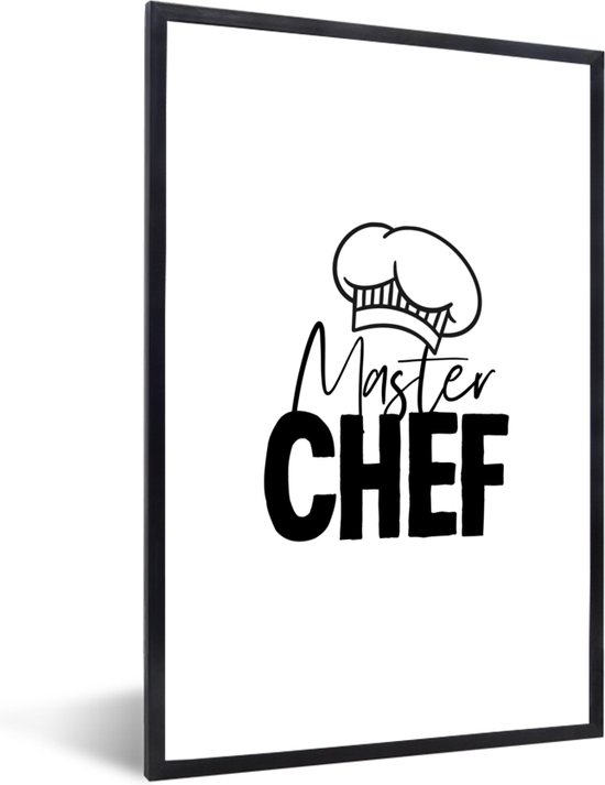 Poster met lijst Quotes - Chef - Wit - Koken