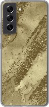 Geschikt voor Samsung Galaxy S21 FE hoesje - Glitter - Goud - Abstract - Siliconen Telefoonhoesje