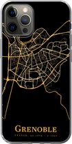 Geschikt voor iPhone 12 Pro hoesje - Grenoble - Kaart - Goud - Siliconen Telefoonhoesje