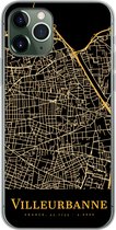 Telefoonhoesje Geschikt voor iPhone 11 Pro hoesje - Villeurbanne - Kaart - Goud - Siliconen Telefoonhoesje