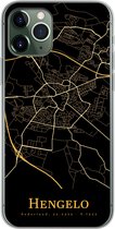 Geschikt voor iPhone 11 Pro hoesje - Hengelo - Black - Gold - Siliconen Telefoonhoesje