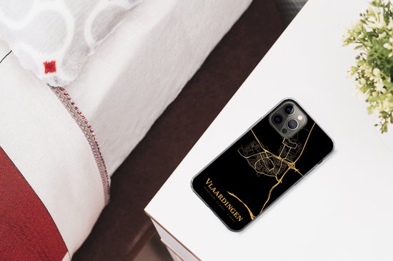 Coque iPhone 12 Pro - Vlaardingen - Carte - Or - Coque de téléphone en Siliconen