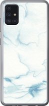 Geschikt voor Samsung Galaxy A52 5G hoesje - Marmer print - Wit - Patroon - Siliconen Telefoonhoesje