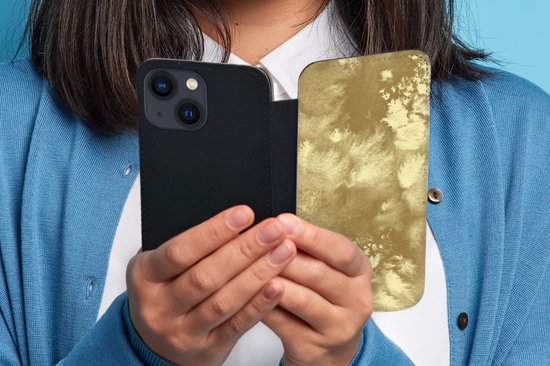 Étui pour téléphone Bookcase iPhone 13 Mini - Goud - Peinture - Abstrait - Avec poches - Étui portefeuille avec fermeture magnétique