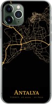 Geschikt voor iPhone 11 Pro hoesje - Antalya - Kaart - Goud - Siliconen Telefoonhoesje