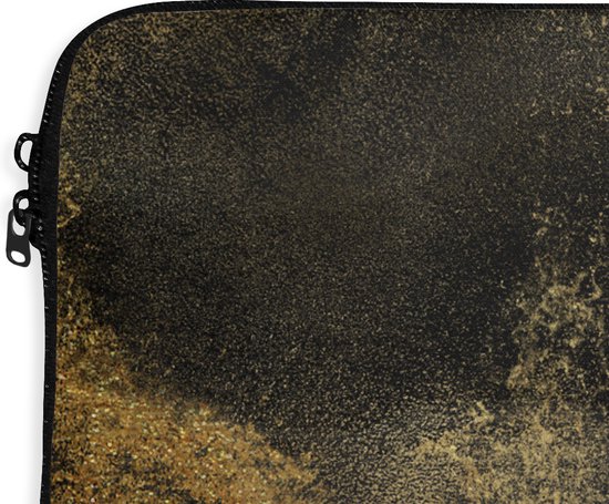 Housse pour ordinateur portable 13 pouces - Or - Abstrait - Peinture - Zwart - Housse pour ordinateur portable