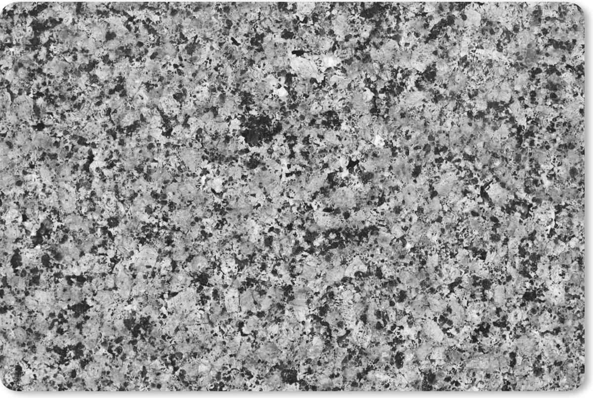 Muismat 27x18 cm - Mousepad Steen - Graniet print - Grijs - Zwart - Muismatten
