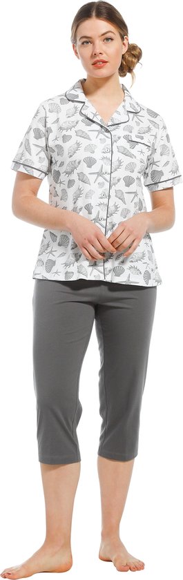 Pastunette pyjama boutonné pour femme capri 20221-146-6 - Grijs - 52