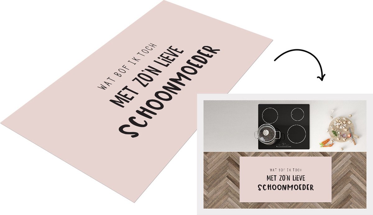 KitchenYeah Keukenloper - Loper keuken - Schoonmoeder - Mama - Moederdag - Quotes - 120x60 cm - Keukenloper vinyl Multicolor