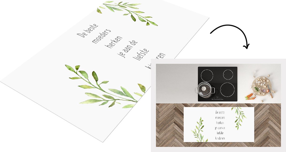 KitchenYeah Keukenloper - Loper keuken - De beste moeders herken je aan de liefste kinderen - Spreuken - Quotes - Mama - 120x60 cm - Keukenloper vinyl Multicolor