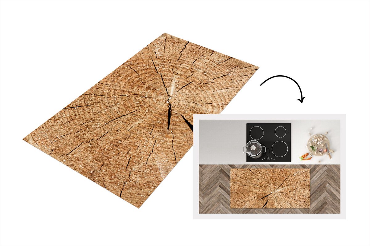 KitchenYeah Keukenloper - Loper keuken - Boomstronk - Boom - Structuur - Hout - Keukenloper vinyl, foto 2