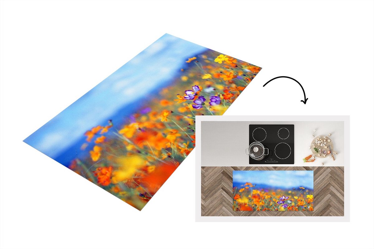 KitchenYeah Keukenloper - Loper keuken - Cosmos - Kleuren - Lente - Keukenloper vinyl multicolor, foto 2