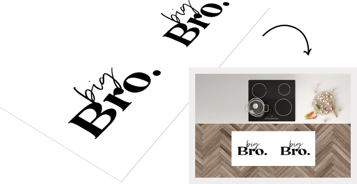 KitchenYeah Keukenloper - Loper keuken - Grote broer - Big bro - Quotes - Spreuken - Broer - 120x50 cm - Keukenloper vinyl Multicolor