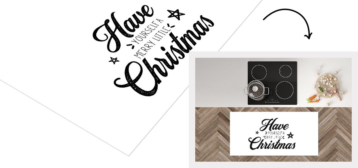 KitchenYeah Keukenloper - Loper keuken - Kerstmis - Quotes - Spreuken - Have yourself a merry little Christmas - 120x60 cm - Keukenloper vinyl Multicolor
