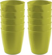 10x gobelets en plastique 300 ml en vert - Gobelets à limonade - Vaisselle de Service de camping/ vaisselle de pique-nique